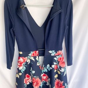 City Studio Floral Print Fit & Flare Midi/mini Dress - Juniors size 1